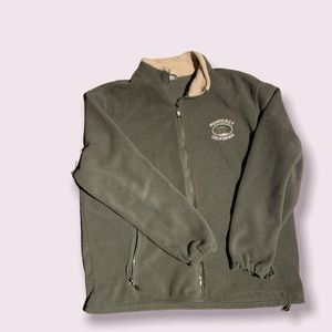 Green and beige Monterey, Calirfornia fleece zip-up
